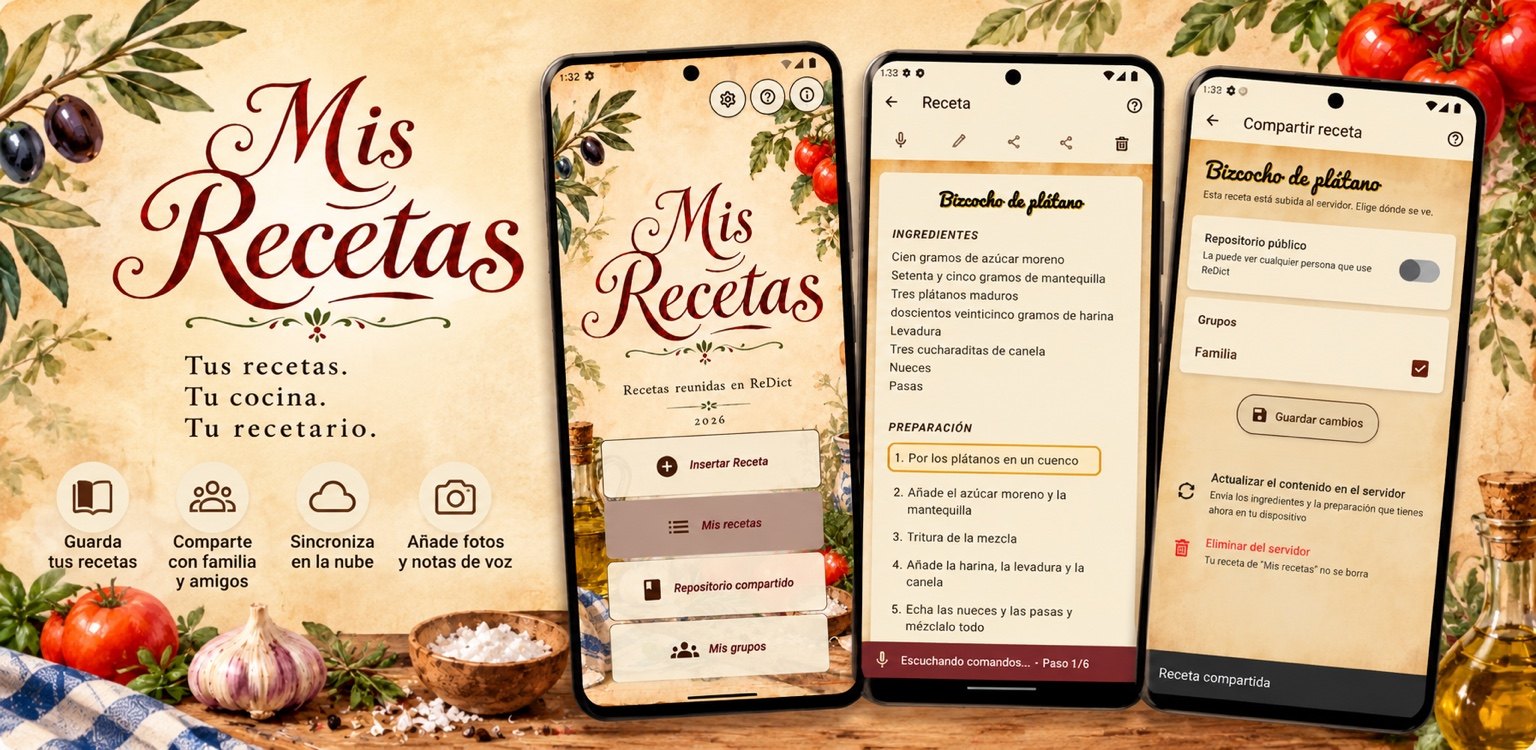 ReDict en varios teléfonos